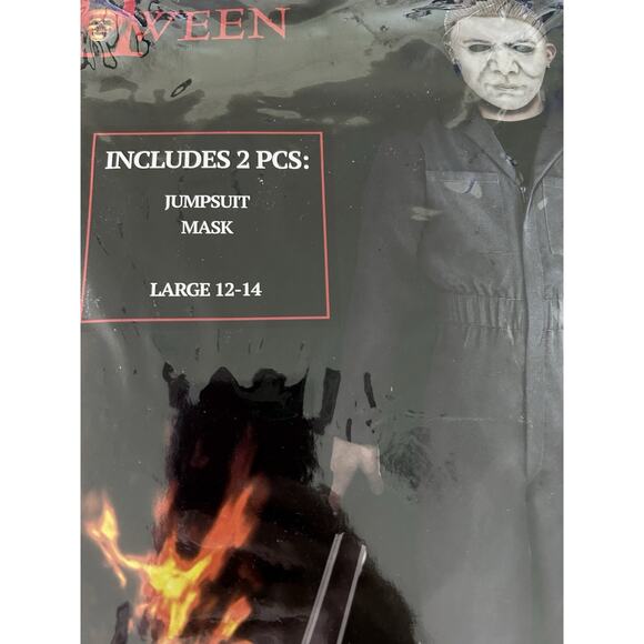 Halloween 2 Costume Michael Myers Youth Size Large 12-14 Jumpsuit & Mask - Picture 3 of 5